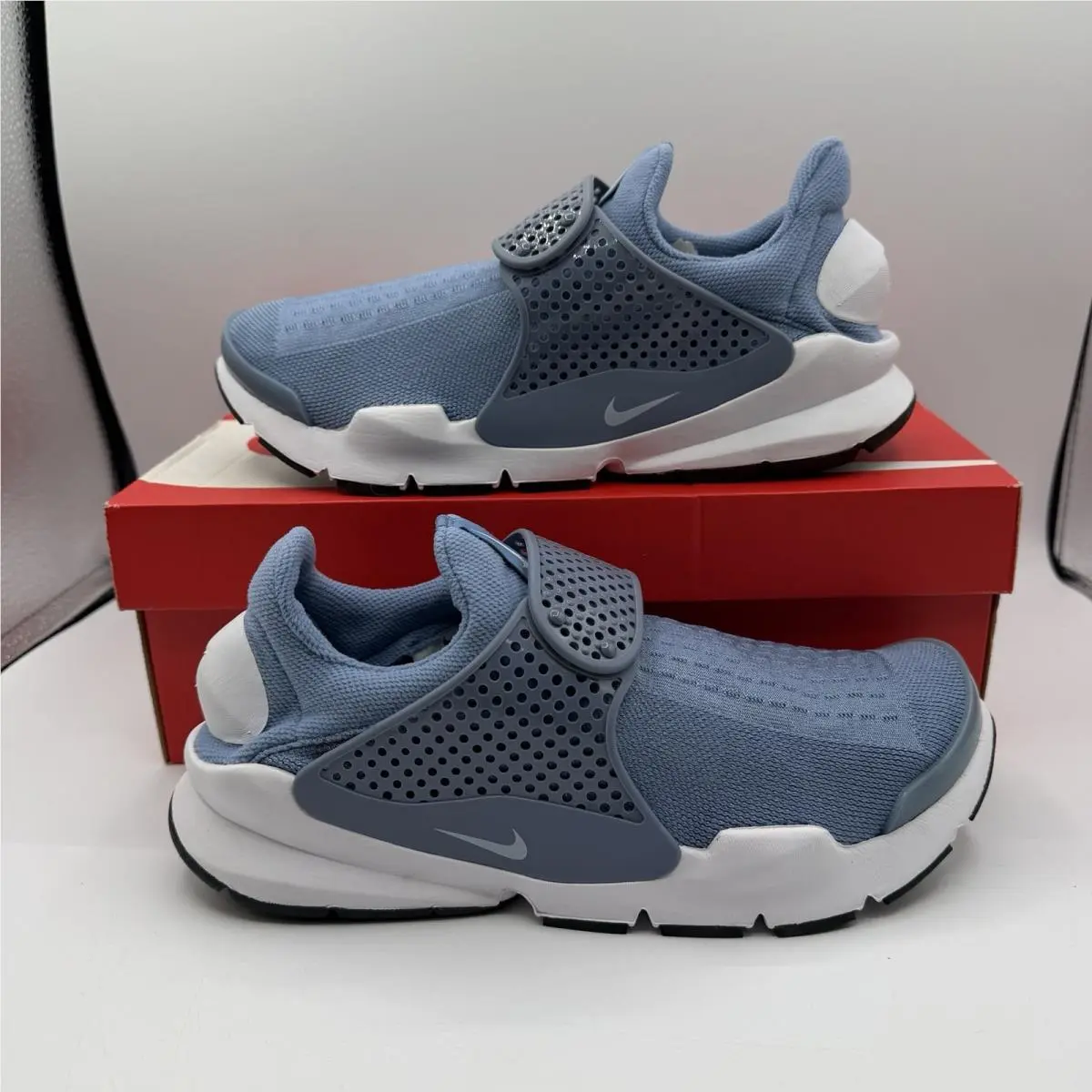 Nike Sock Dart Kjcrd Running Shoes Mens Sz 8 Work Blue/white Sneakers 819686-403