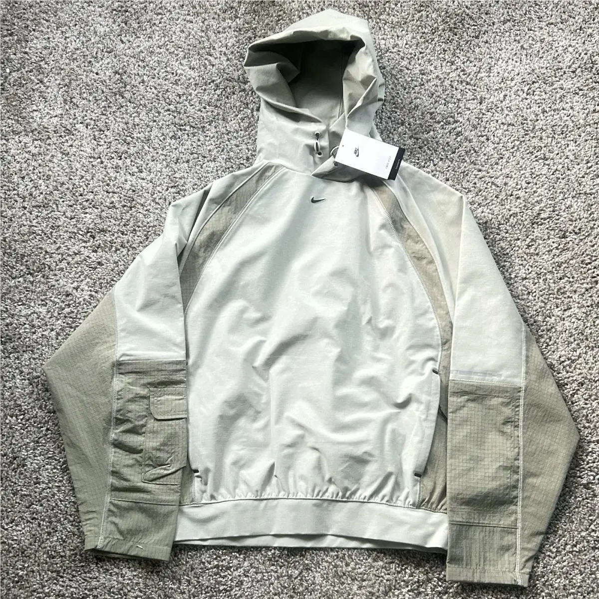 Nike Tech Dri-fit Shori Knit Utility Hoodie Spruce Fog Green Mens XS IF1341-304