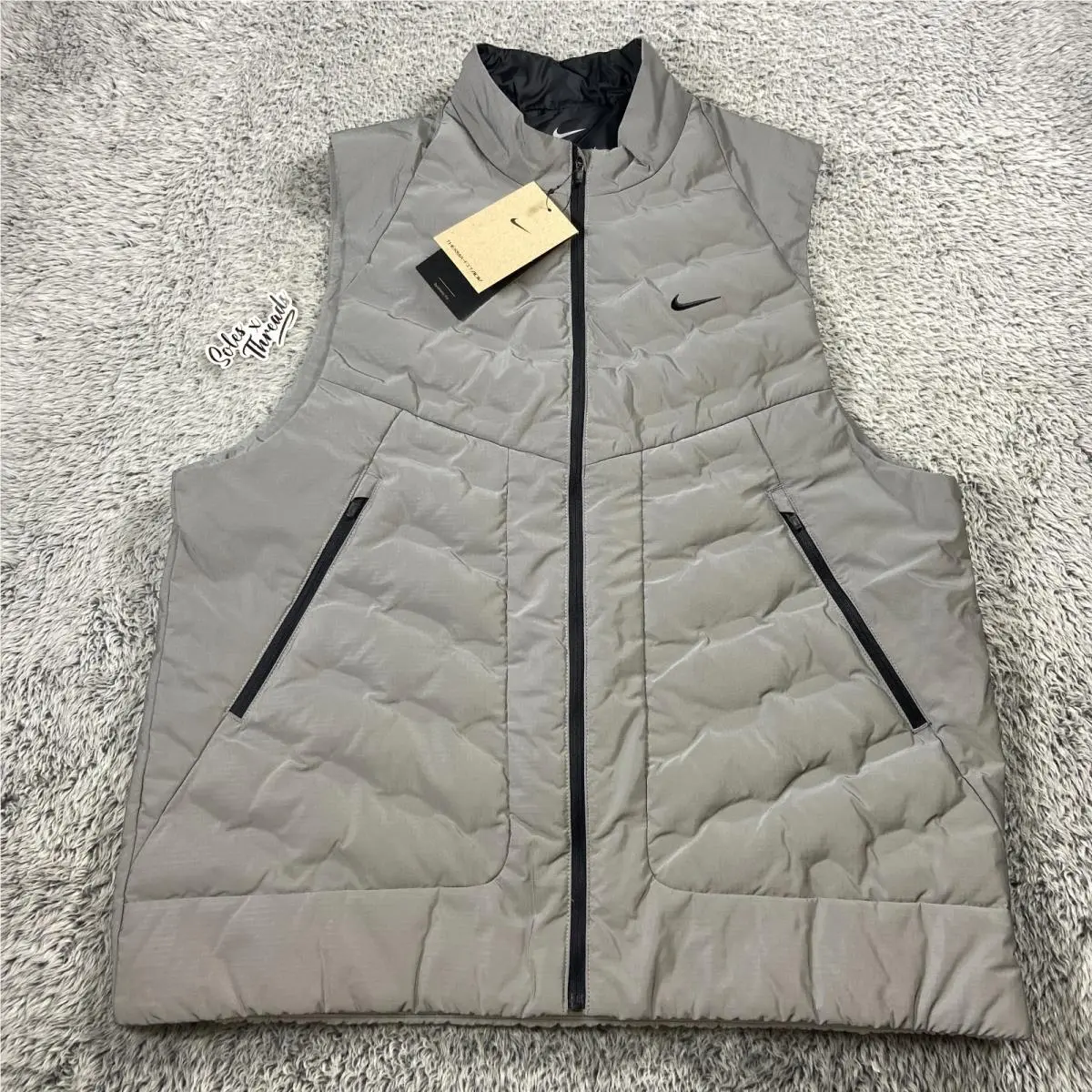 Nike Therma-fit Adv Reflective Running Vest Sz Large Men Silver Black IM6278-027