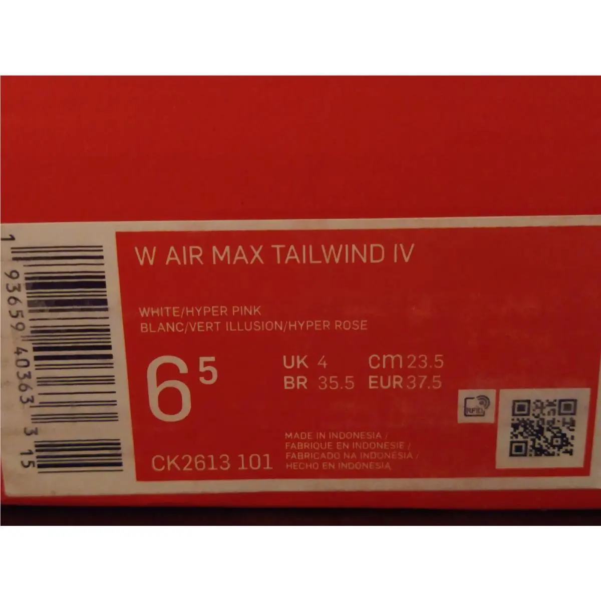 Nike shoes - Nike Air Max Tailwind IV - CK2613 101 - White / Hyper Pink, Manufacturer: White / Hyper Pink - Illusion Green (UPC: 193659403633) 8