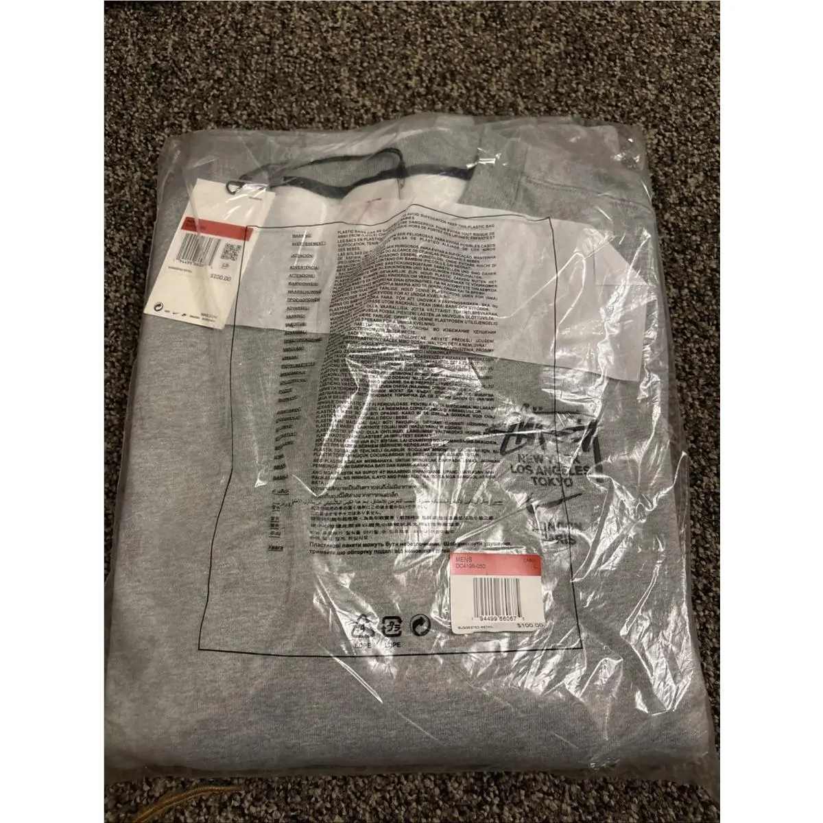 Nike X Stussy International Grey Crewneck Size Large. In Bag