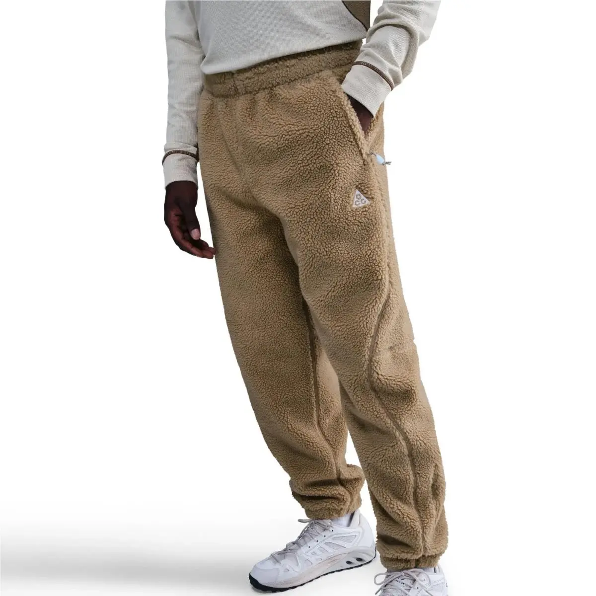 Acg Mens Canwell Glacier Sherpa Fleece Pants Tan Brown L FV8827-297 by Nike