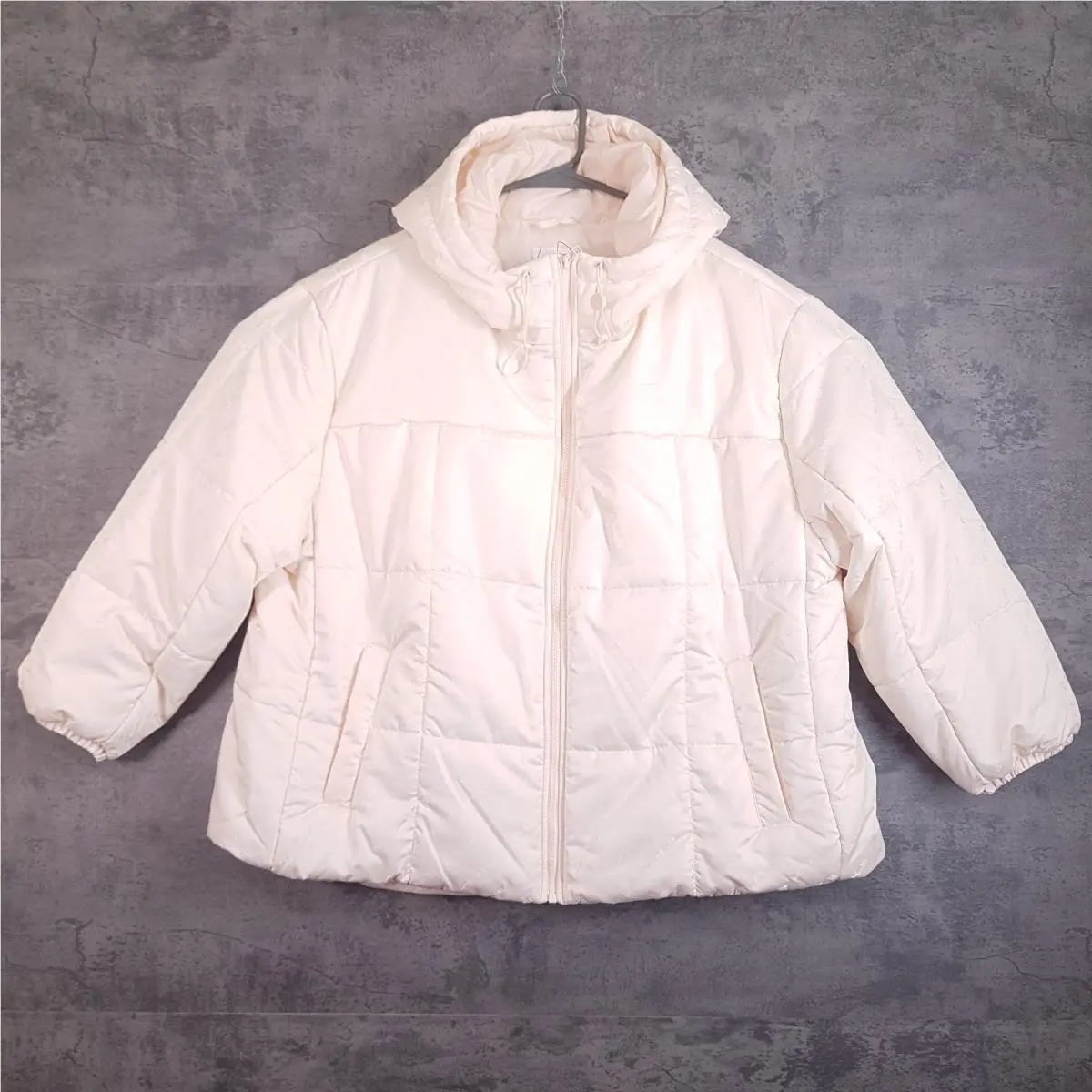 Nike Sample Therma-fit Loose Fit Puffer Jacket Womens 2X Beige FB8648-838