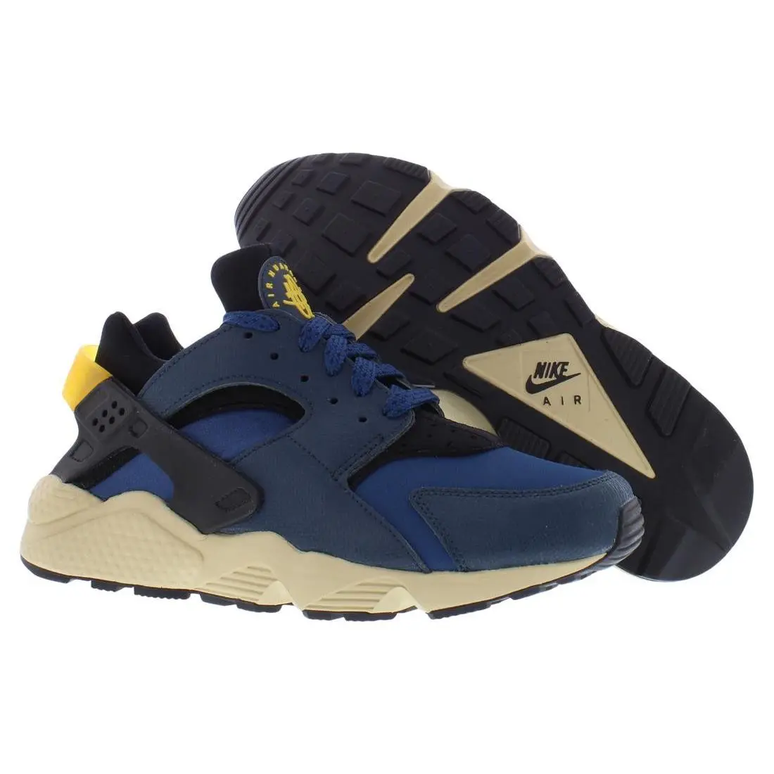 Nike Air Huarache Premium Mens Shoes Size 8.5 Color: Black/university Gold - Blue, Main: Blue