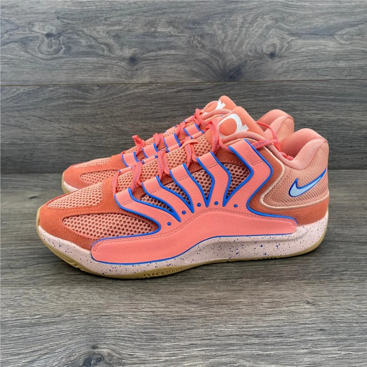 Nike KD17 Basketball Shoes Mens 11.5 Pink Blue HV1992-601 Speckled Air Zoom