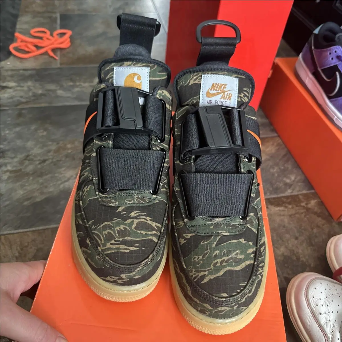 Nike shoes - Carhartt WIP x Nike Air Force 1 Utility Premium - AV4112-300 - Green 1