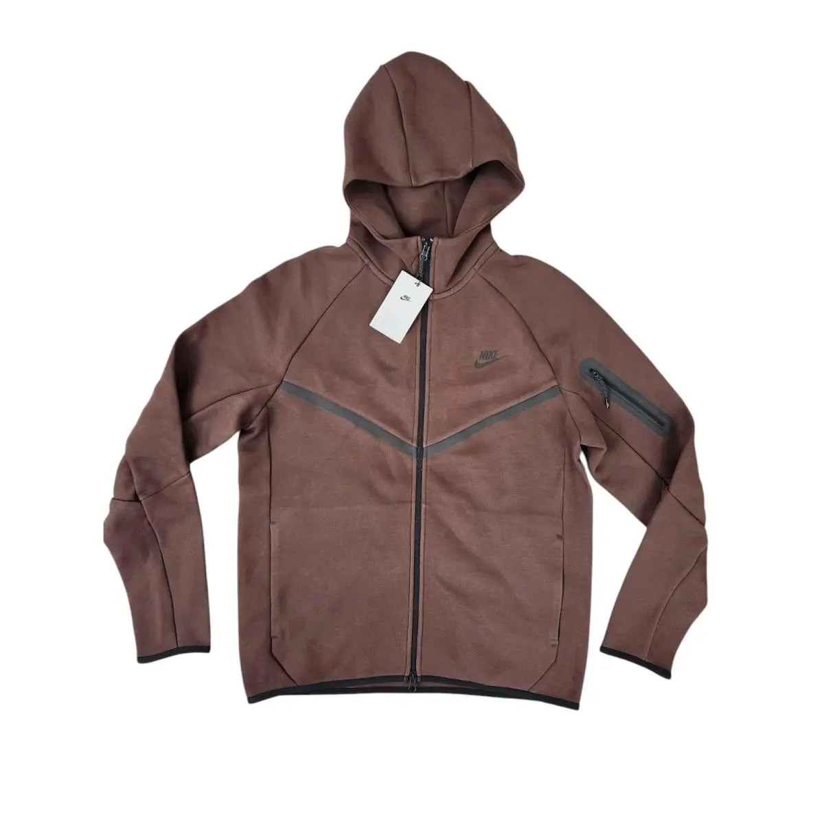Tech Fleece Full-zip Hoodie Baroque Brown Men`s Size Large HV0949 237 by Nike