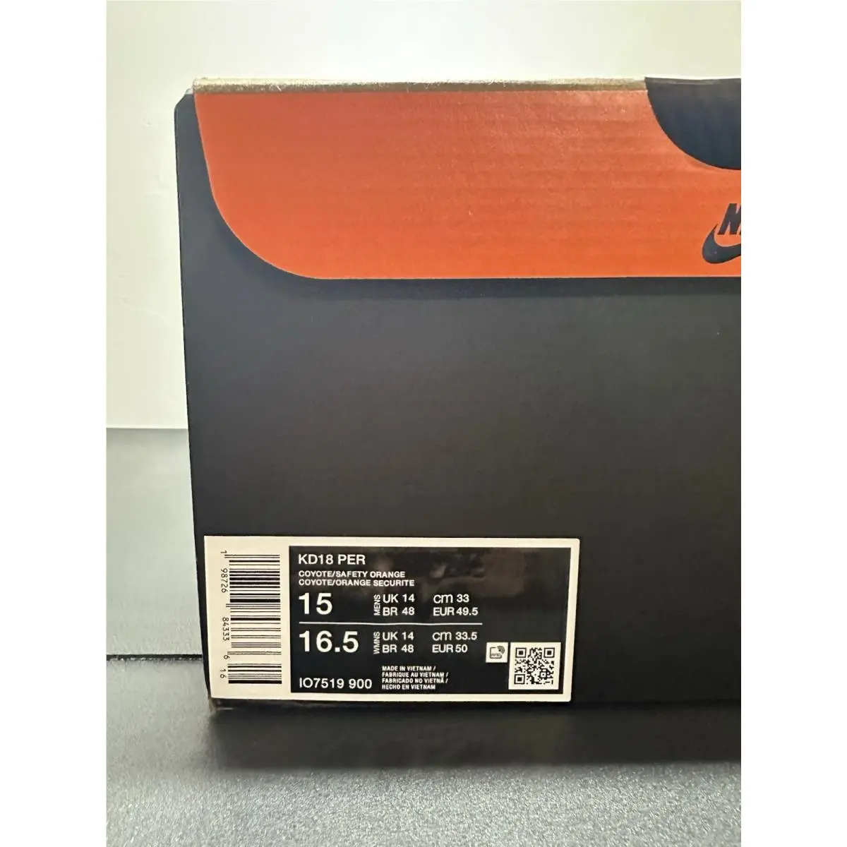 Nike shoes - Nike KD18 PER - PER - IO7519 900 - Coyote / Safety Orange (UPC: 198726843336) 7