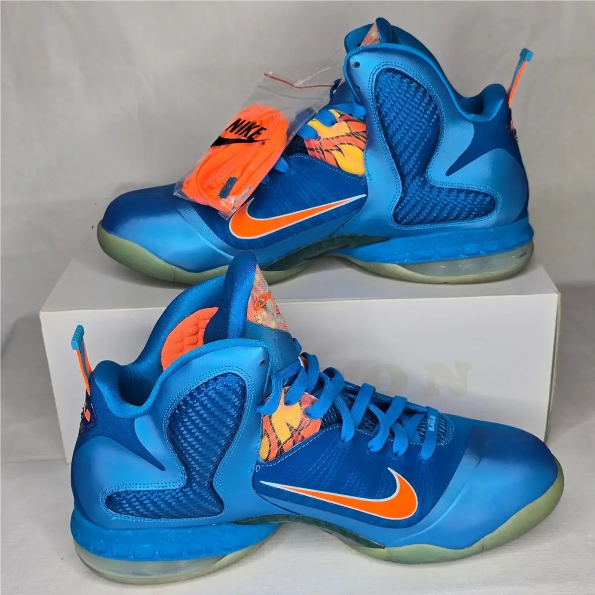 Nike Lebron 9 China Neptune Blue Orange Men’s Basketball Shoes Sz 15 DS Rare