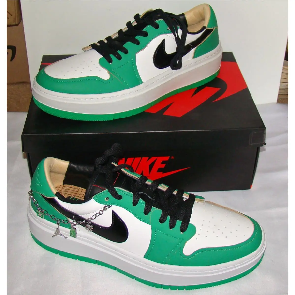 Nike W Air Jordan 1 Elevate Low SE DQ8394301 W Size 12 Lucky Green/black-white