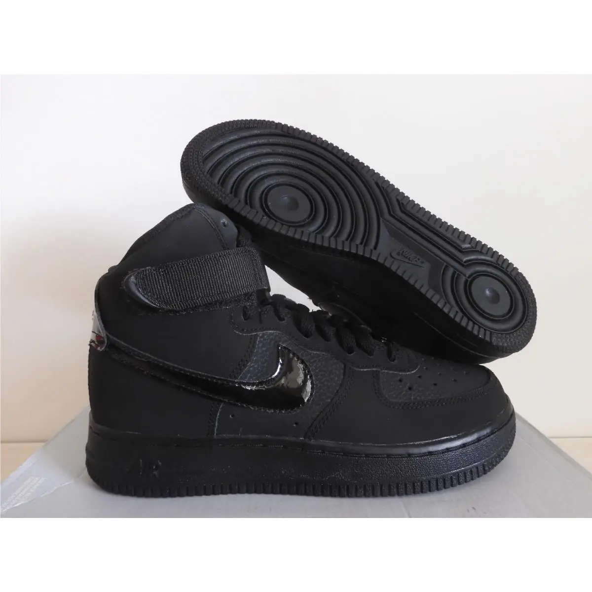 Nike Air Force 1 High GS Triple Black Black-black Sz 5Y 653998-001