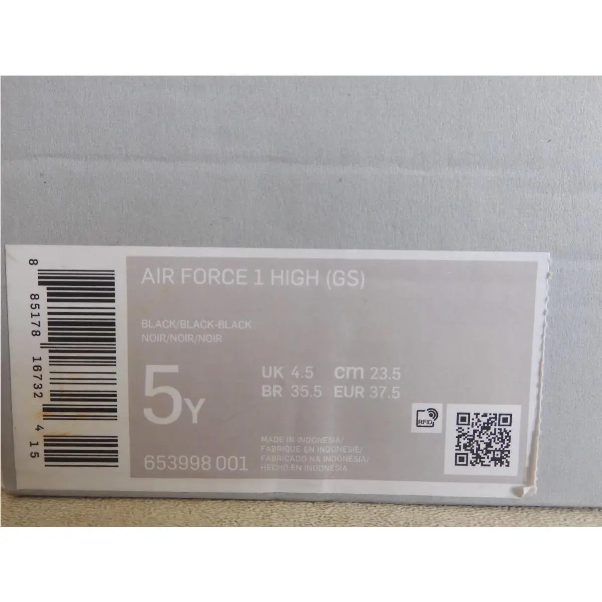 Nike shoes - Nike Air Force 1 High - 653998 001 - Black (UPC: 885178167324) 6