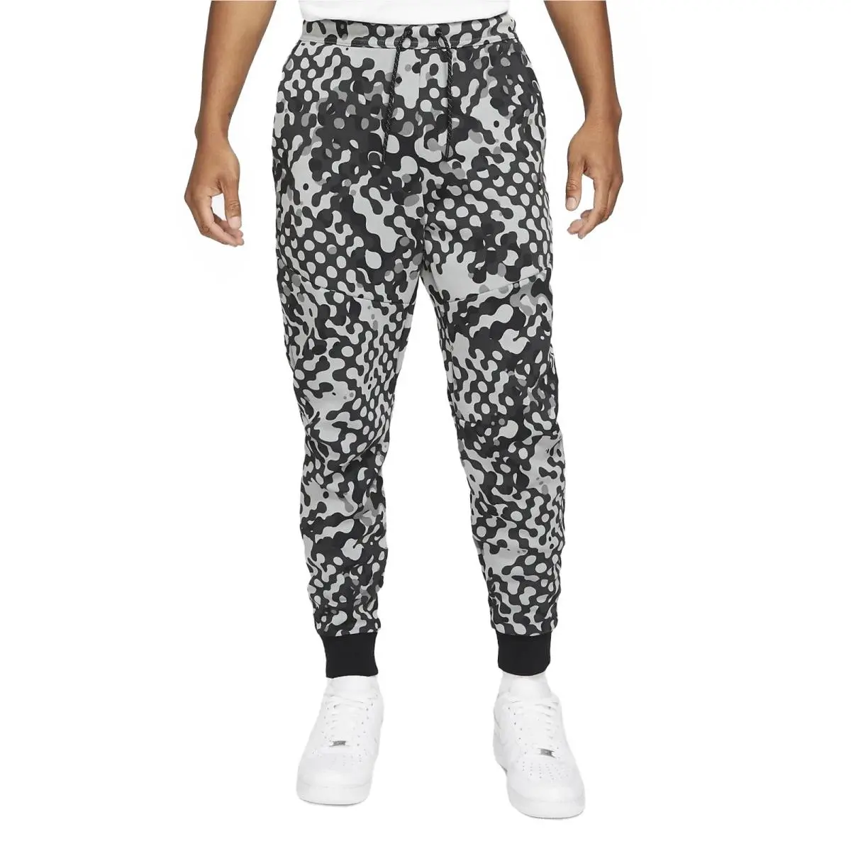 Tech Fleece React Print Jogger Pants CU4497-068 Black/grey Men’s XL by Nike