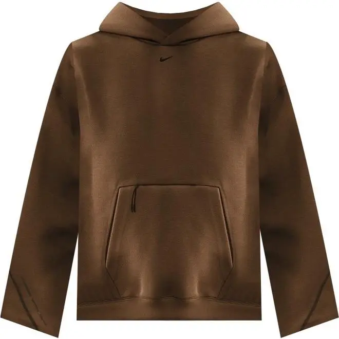 Tech Mens Fleece Oversized Pullover Hoodie Size M Brown Black HV6535 235 by Nike