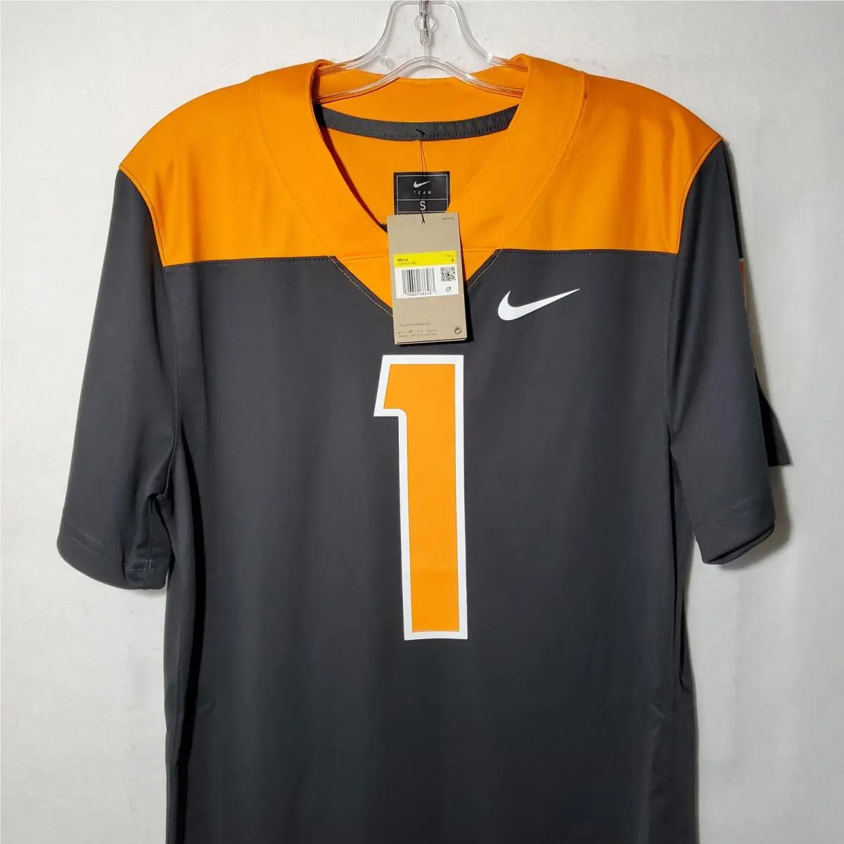 Tennesse Volunteers Nike Football Jersey Mens Small Gray Orange 1 Short Sleeve