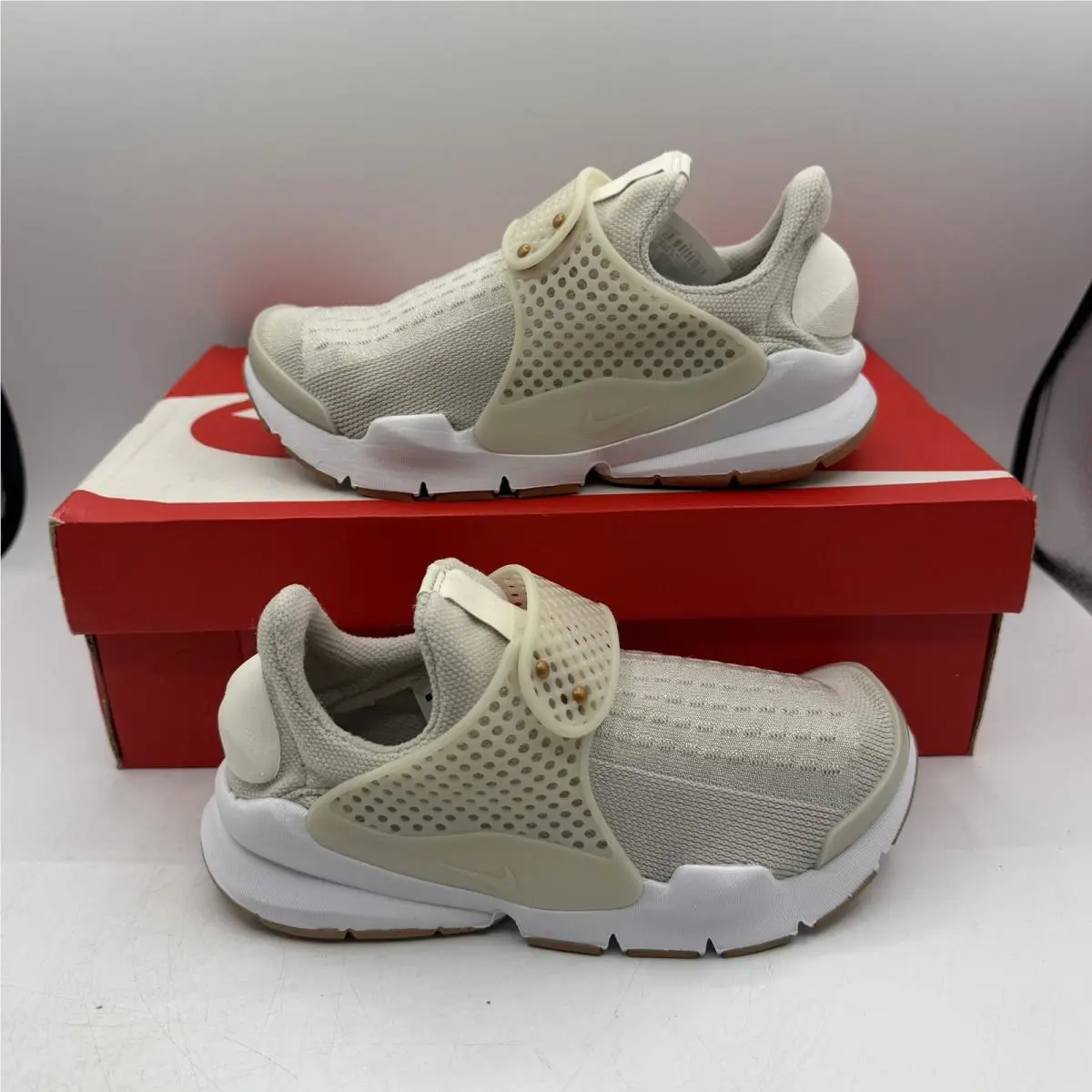 Nike Sock Dart Running Shoes Womens Sz 5 Light Bone/sail Sneakers 848475-002
