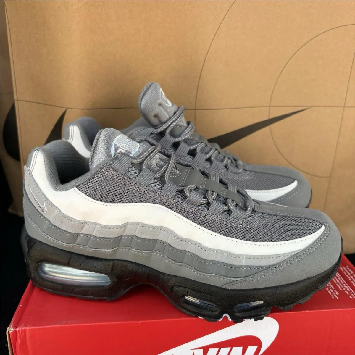 Nike Air Max 95 Big Bubble GS Cool Grey Nby IH0631-001 Size 6.5Y / Womens 8