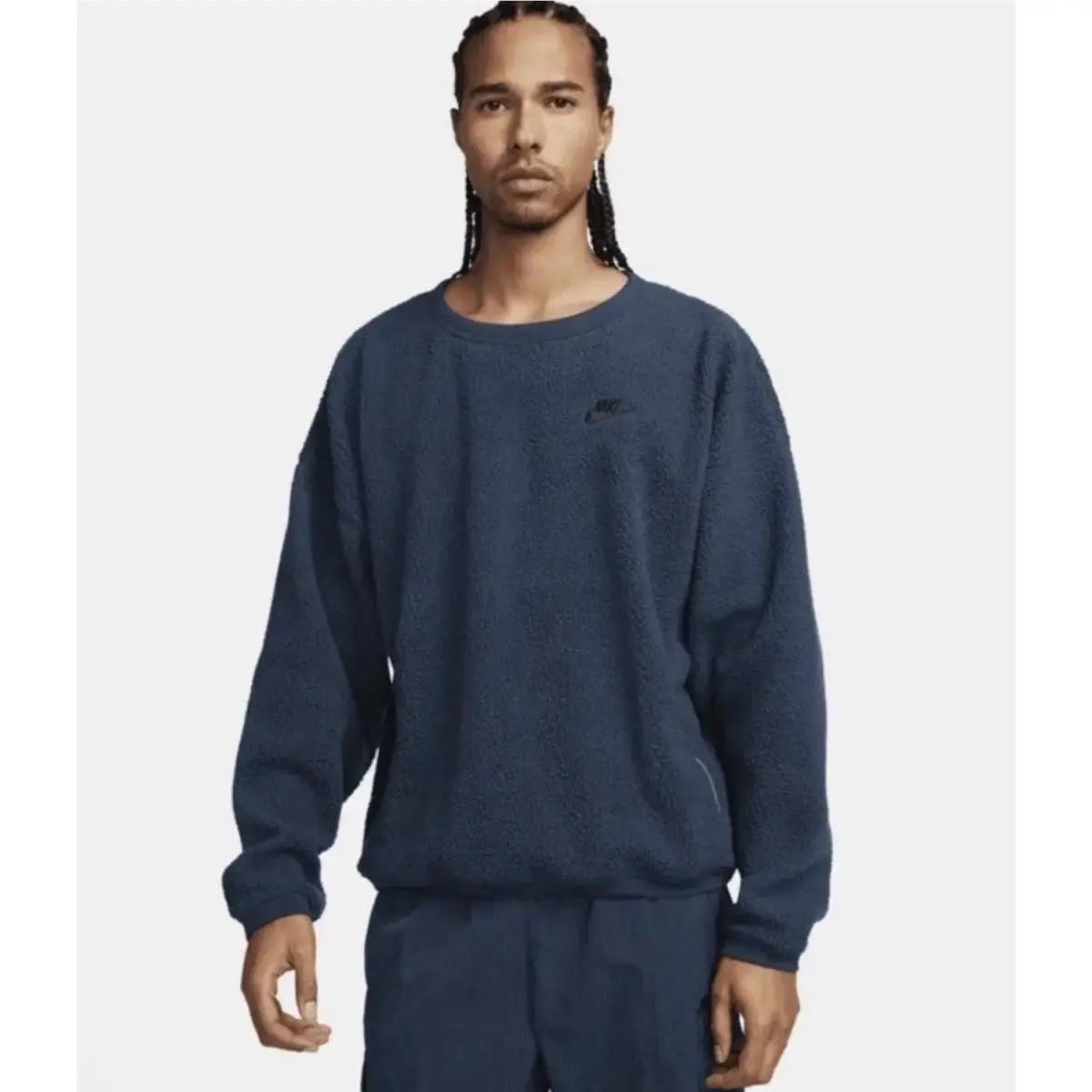 Nike Fleece Sweatshirt Sherpa Crewneck Zip Pockets Men’s Xlarge FB8378-410