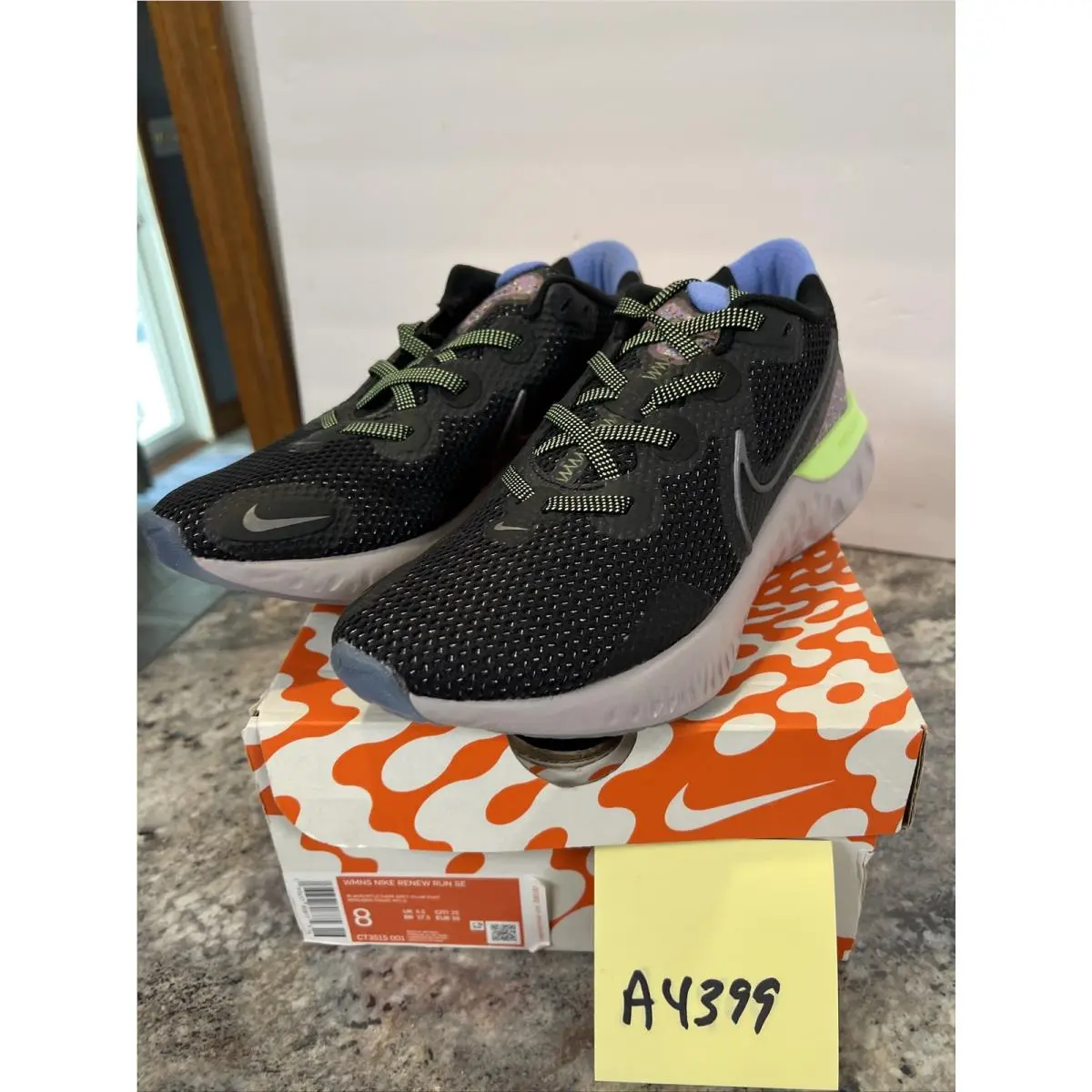 Nike Renew Run Special Edition Women Shoes Black/grey/plum CT3515-001 Sz 8