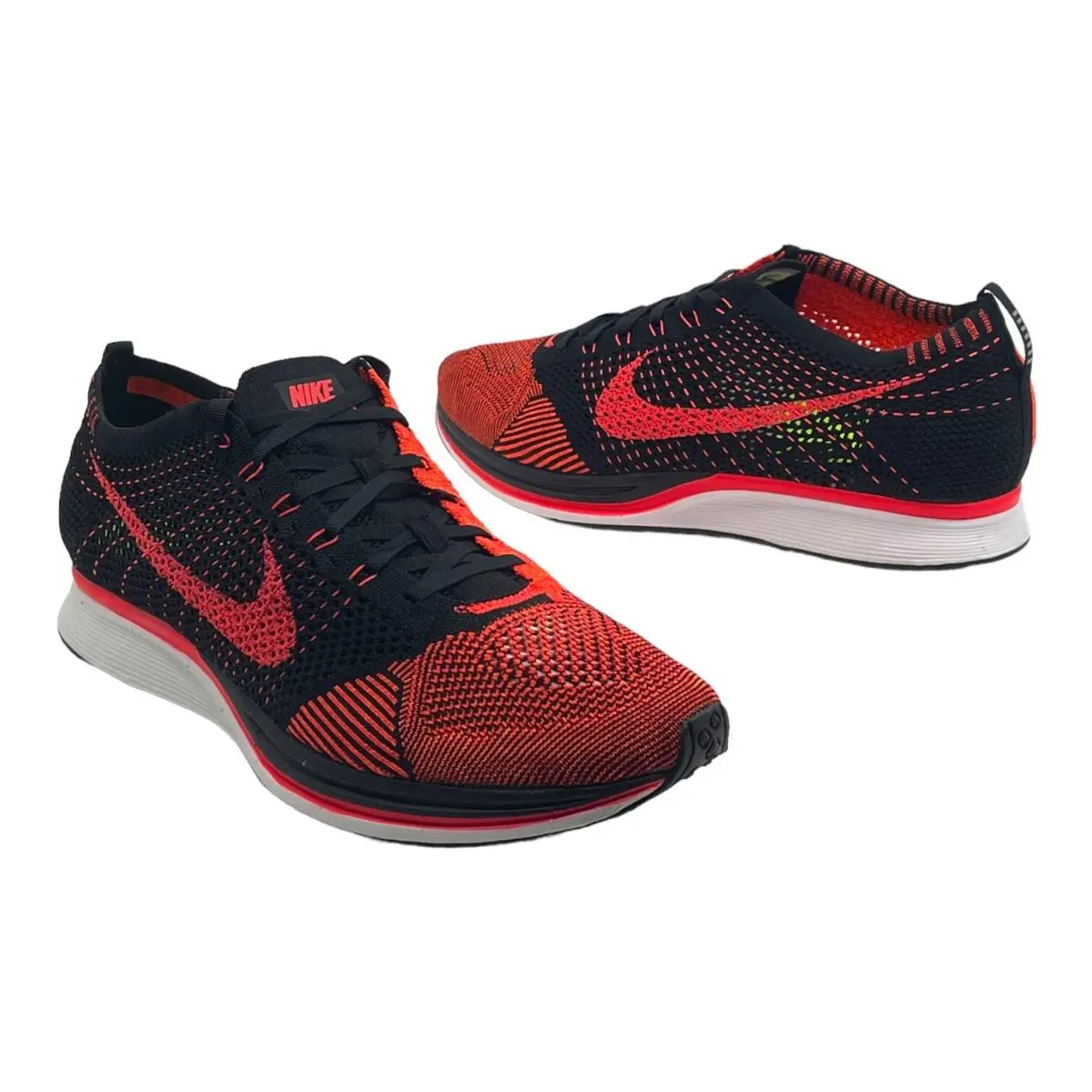 Nike Mens 13 Flyknit Racer Athletic Sneakers Rare Colorful Trainers 526628 006 - Black
