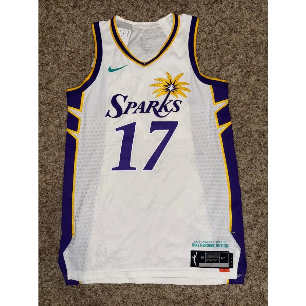 Nike Unisex Wnba Los Angeles Sparks Dri-fit Adv 17 Sherwood Player Issue Jersey