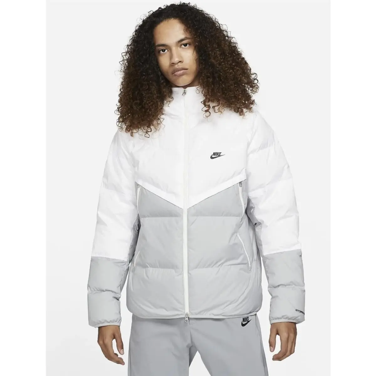 Nike Windrunner Storm-fit Puffer Jacket White / Grey Men Size Large DD6795 100