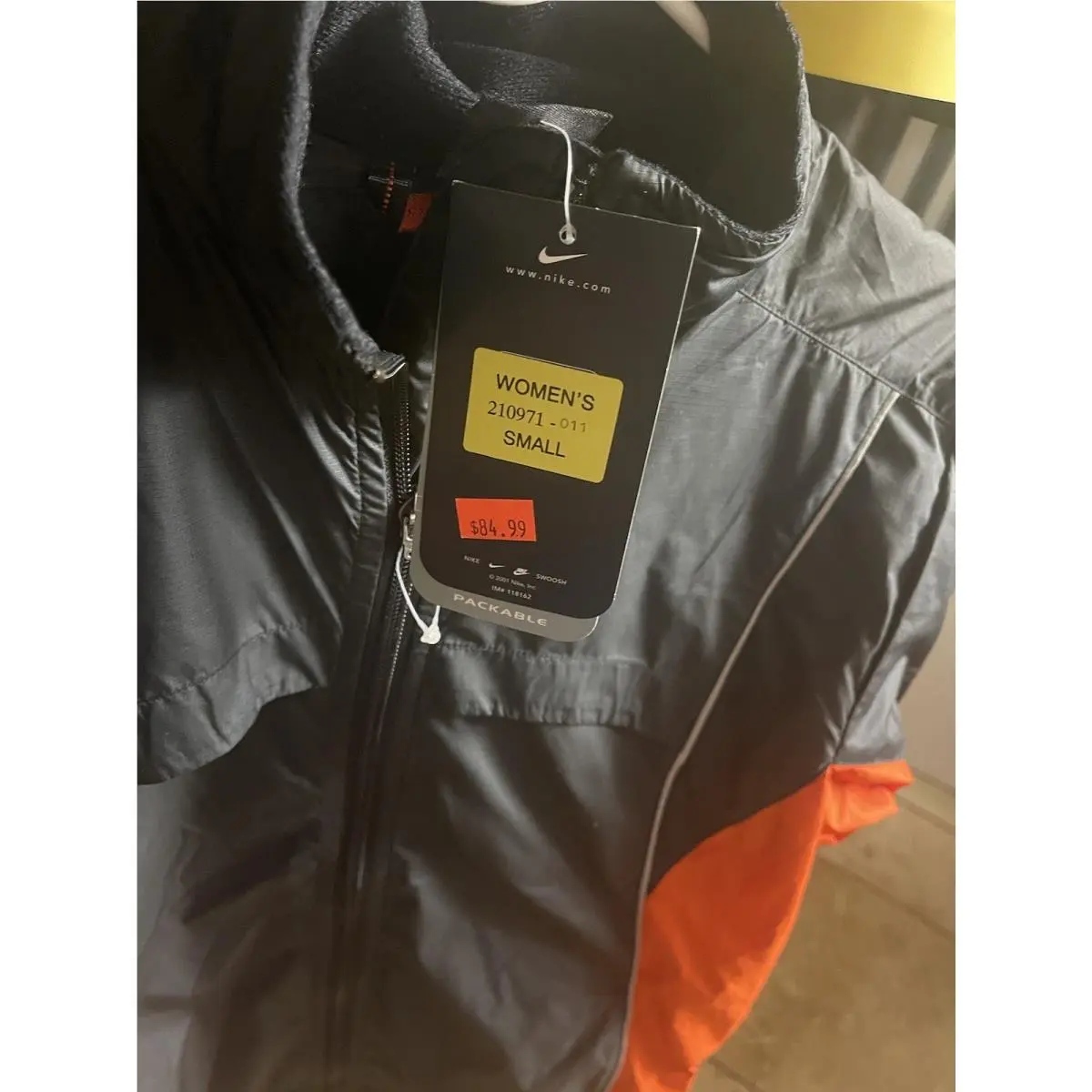Vintage Y2K Nike Women’s Windbreaker Jacket Full Zip Black Blue Size Small S