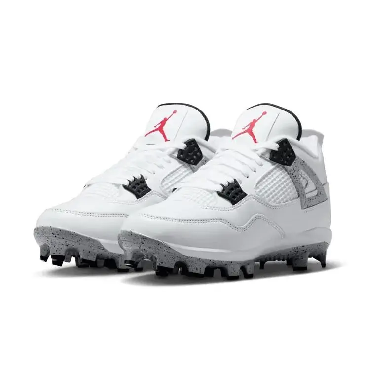 Nike Men`s Air Jordan 4 Retro Mcs Baseball Cleats White/red Size 15