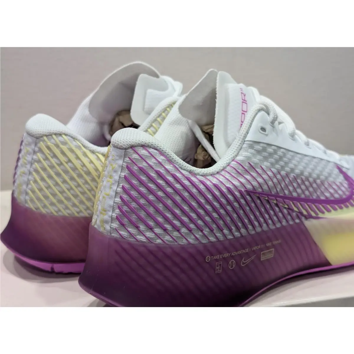 Nike shoes - Nike Air Zoom Vapor 11 HC - DR6965-101 - White / Fuchsia Dream - Citron Tint (UPC: 196153292345) 13