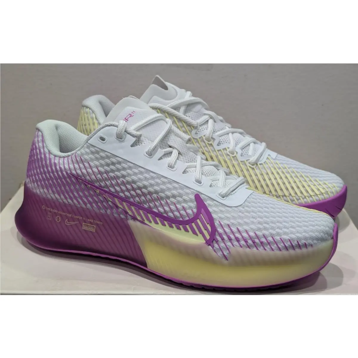 Nike shoes - Nike Air Zoom Vapor 11 HC - DR6965-101 - White / Fuchsia Dream - Citron Tint (UPC: 196153292345) 14