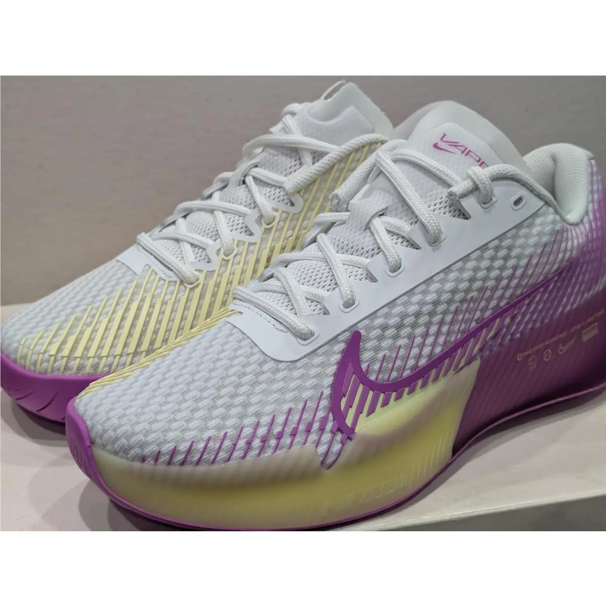 Nike shoes - Nike Air Zoom Vapor 11 HC - DR6965-101 - White / Fuchsia Dream - Citron Tint (UPC: 196153292345) 16