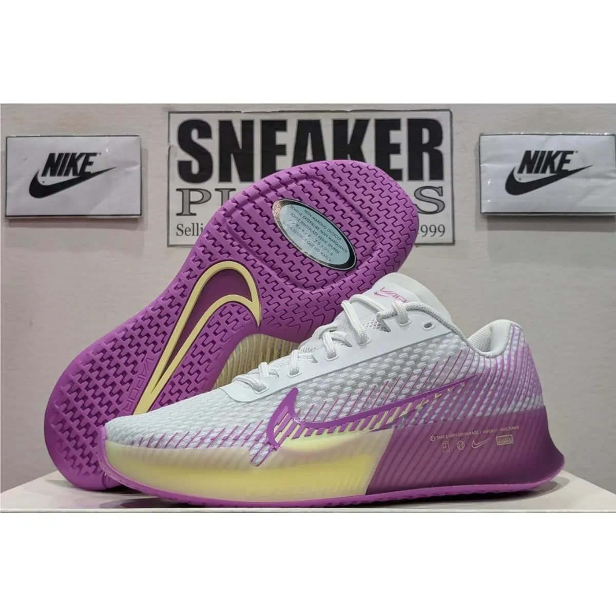 Nike shoes - Nike Air Zoom Vapor 11 HC - DR6965-101 - White / Fuchsia Dream - Citron Tint (UPC: 196153292345) 0
