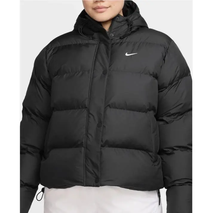 Nike Women`s Classic Puffer Therma-fit Loose Hooded Jacket Black FZ5901-010 - 3X