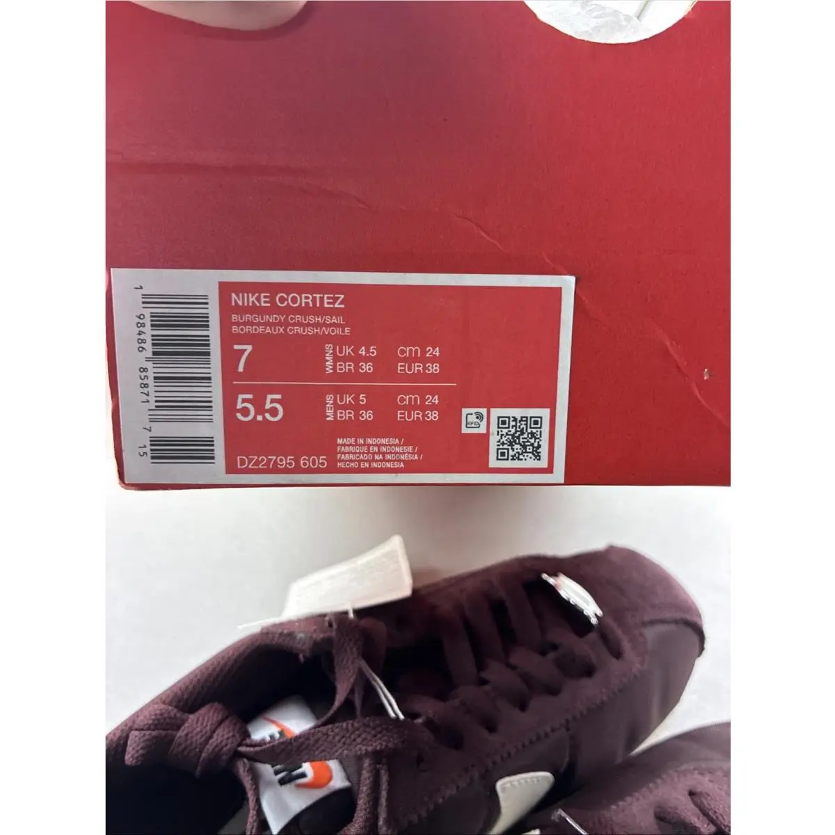 Nike shoes - Nike Cortez - Cortez - DZ2795 605 - Burgundy Crush/Sail 5