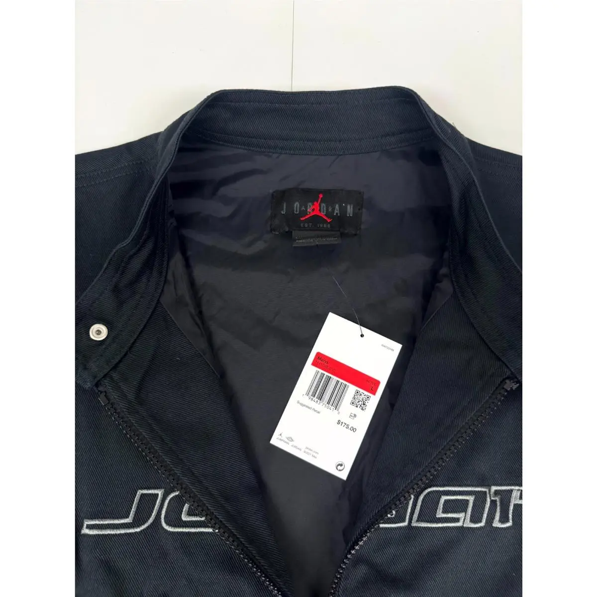 Nike clothing - Nike Jordan Brooklyn Motorsport Jacket - HV1048-010 - Black / Iron Grey (UPC: 198483750410) 1