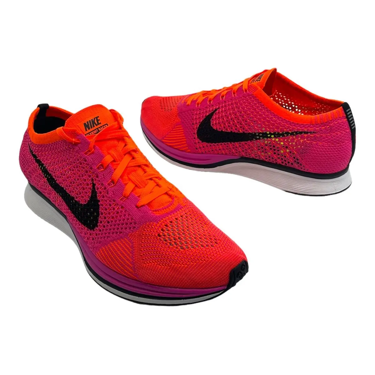 Nike Mens 13 Flyknit Racer Athletic Sneakers Rare Colorful Trainers 526628 600