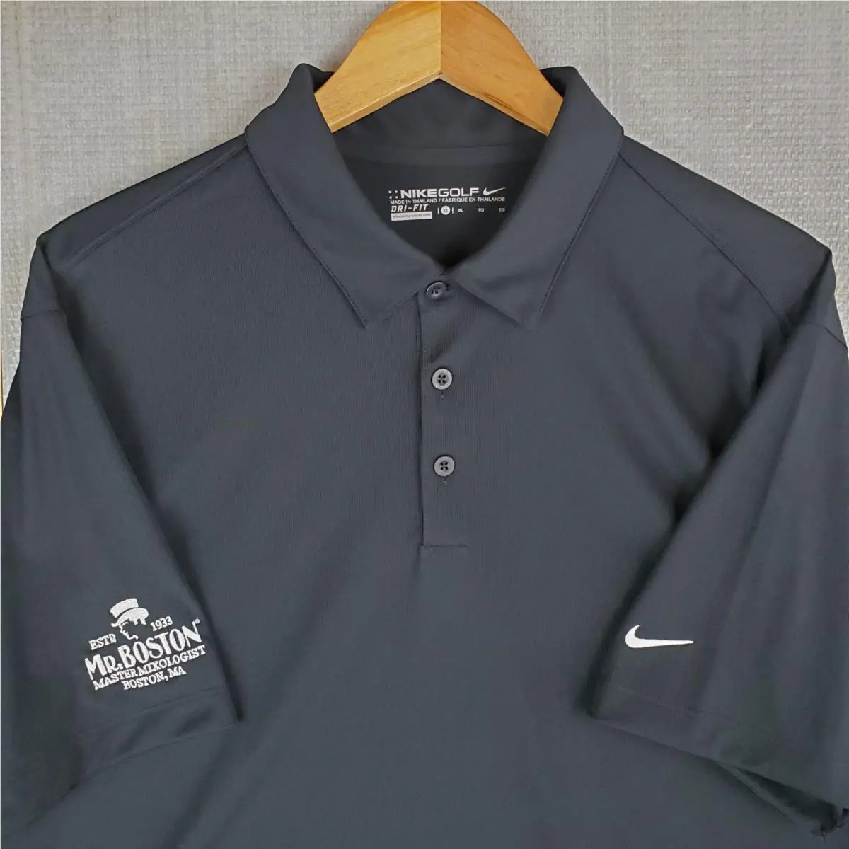 Nike Golf x MR Boston Mixology Size XL Mens Polo Shirt Black Dri-fit Wicking