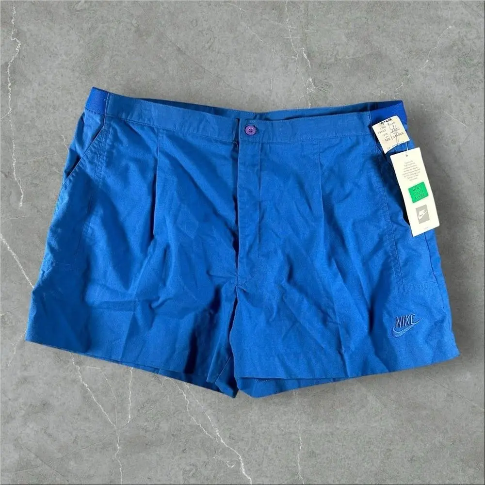 Vintage Nike Challenge Court Shorts Mens XL Blue Deadstock Rare 80s 90s