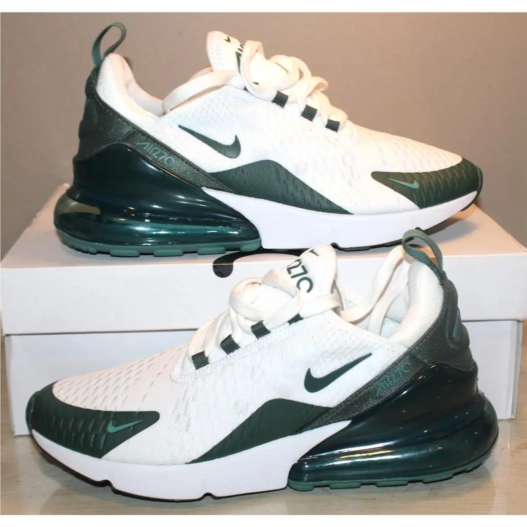 Nike Women`s Air Max 270 White/vintage Green Shoes Sneakers Size 9.5