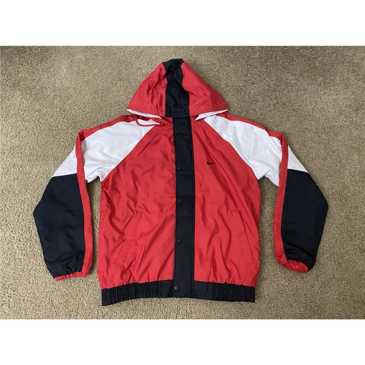 Nike Dna Force Satin Basketball Jacket Full Zip Button Red Men’s Size M
