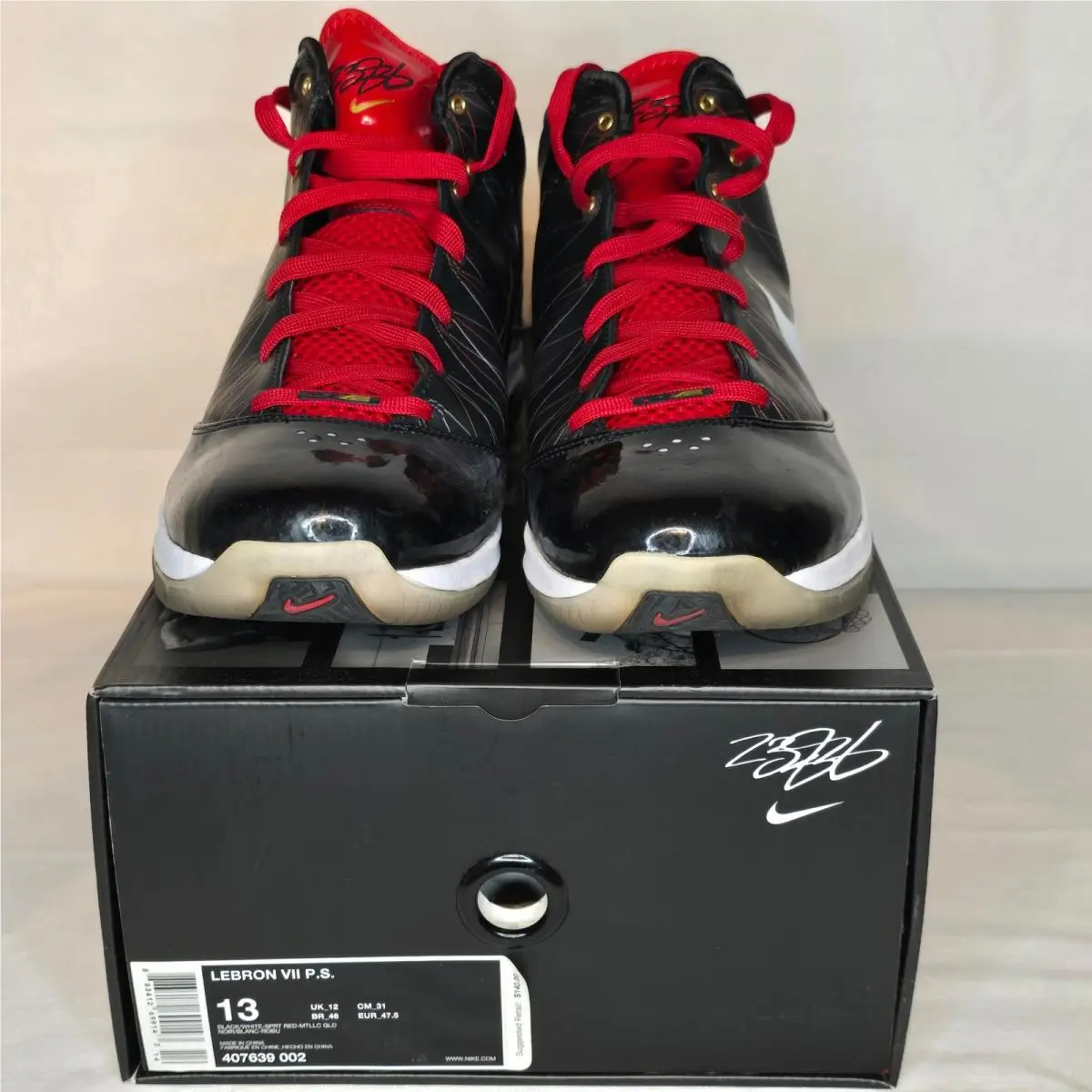 Nike Lebron Vii PS Black Red Men’s Basketball Shoes Sz 13 Nos 2010