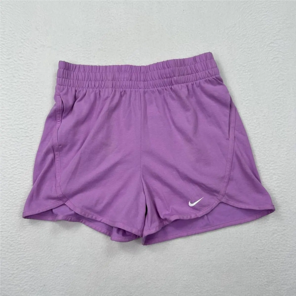 Nike Dri-fit Breezy High Waisted Youth Girls Shorts Size Large Purple DX4965