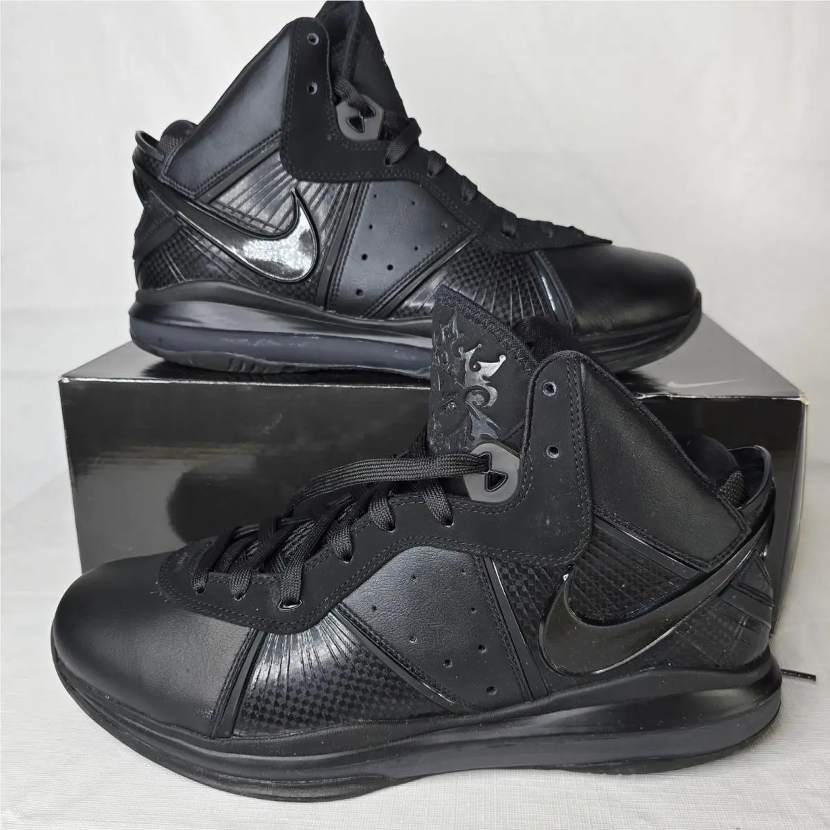 Nike Lebron 8 Viii Black Out Black Anthracite Shoes Men`s Size 14 DS 2010 Rare