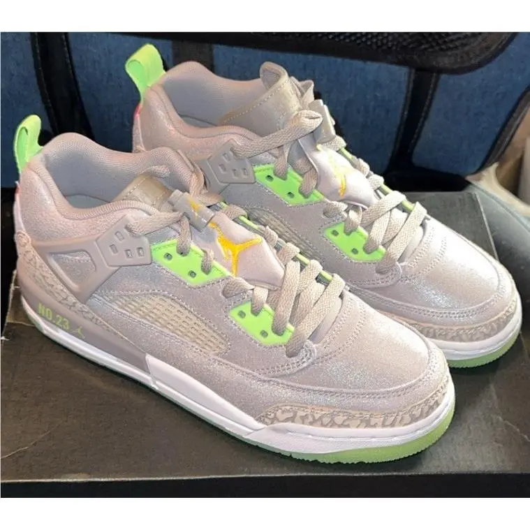 Nike Jordan Spizike Low Atmosphere Grey/laser Orange/ Neon Green Youth 7