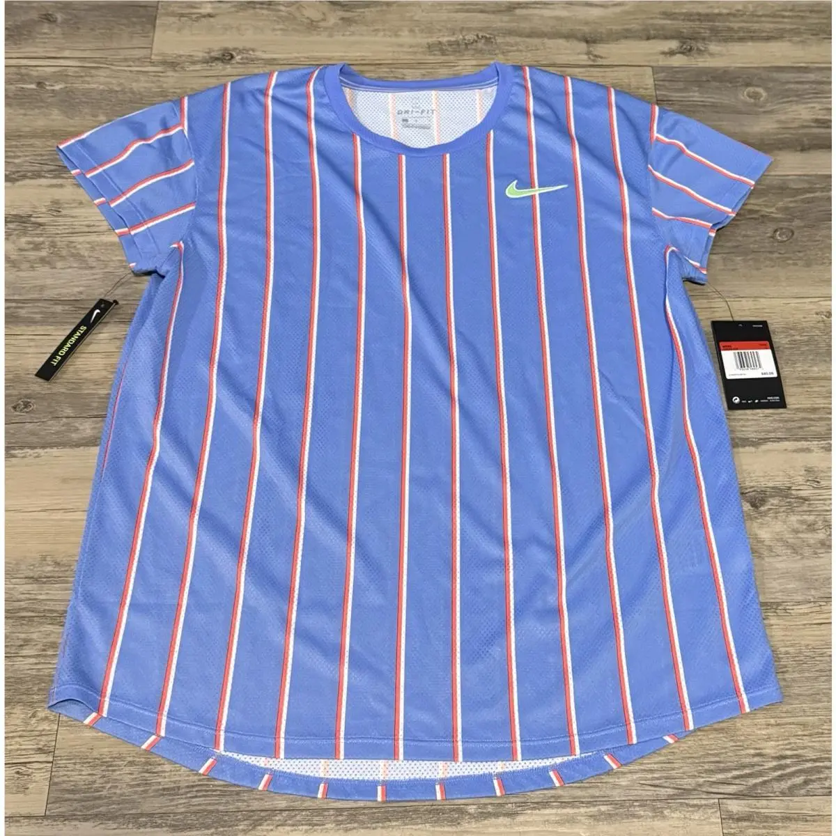 Nike Court Dri-fit Slam Striped Tennis Shirt Men’s Large CI9150-478