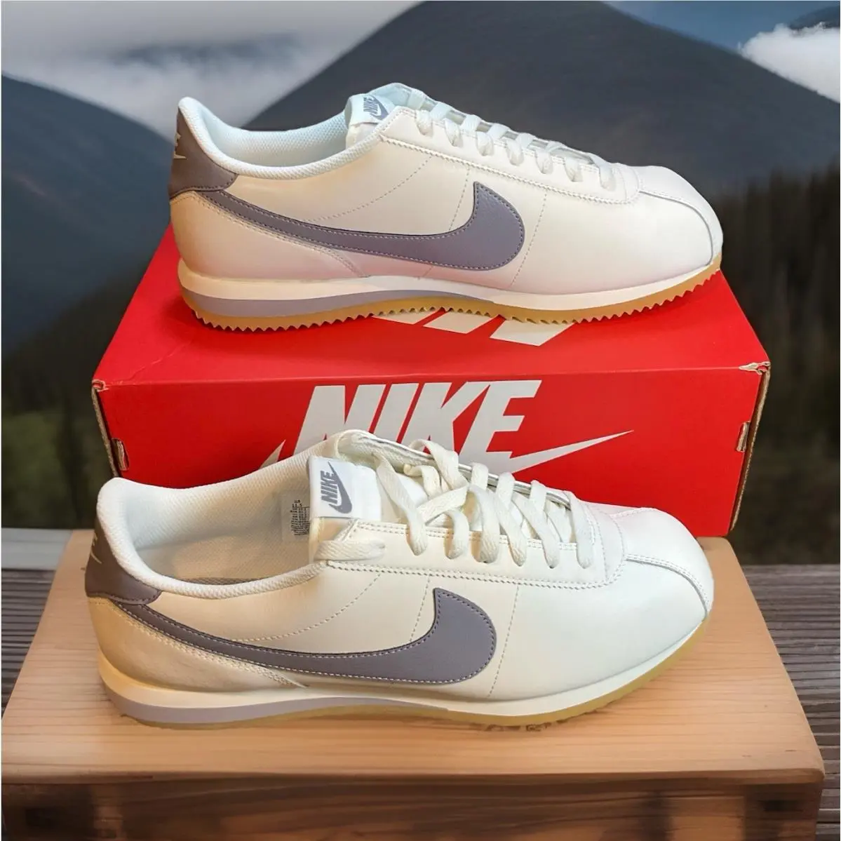 Nike Cortez Leather Sail Gum Grey Men`s Casual Shoes Sneaker Size 11.5 Classic