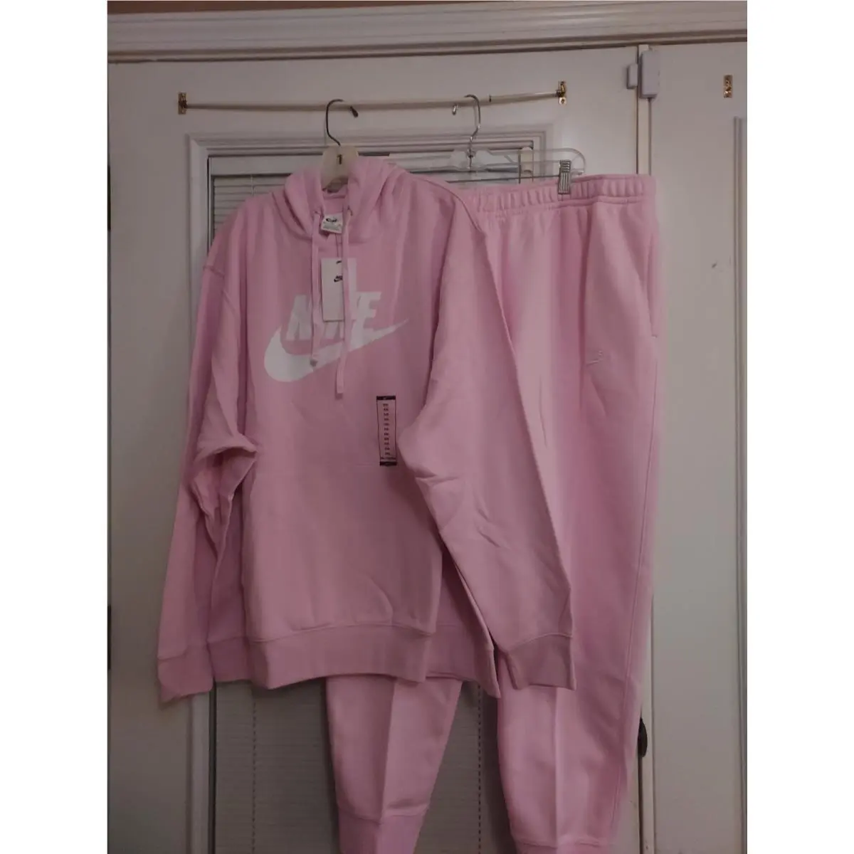 Nike Size Xxl Pink Sportswear Club 2 Piece Hoodie Joggers Set 3