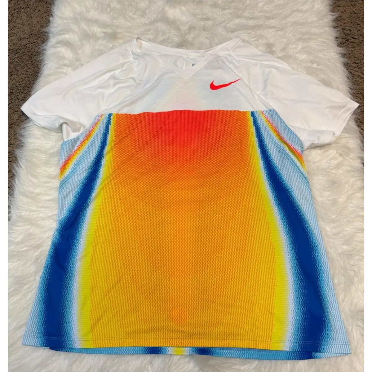 Nike Dri-fit Adv Pro Elite Track Field White Team Orange Men`s Size XL Shirt