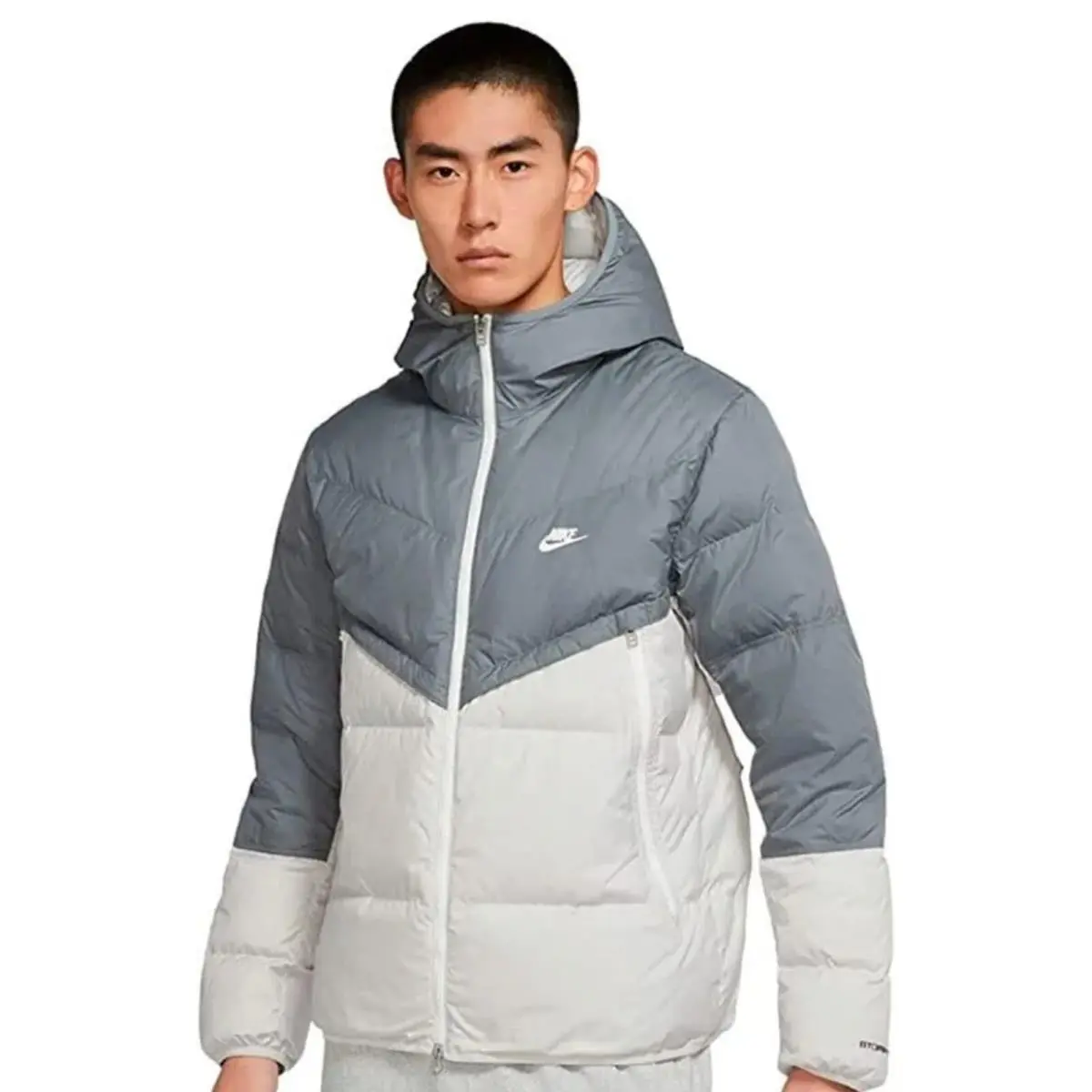 Nike clothing - Nike Sportswear Storm-Fit Windrunner Down-Fill Jac - Smoke Grey/Light Bone/Sail/Sail (UPC: 195239062544) 5