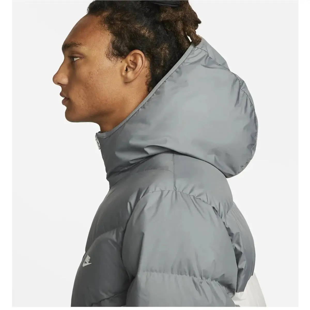 Nike clothing - Nike Sportswear Storm-Fit Windrunner Down-Fill Jac - Smoke Grey/Light Bone/Sail/Sail (UPC: 195239062544) 9